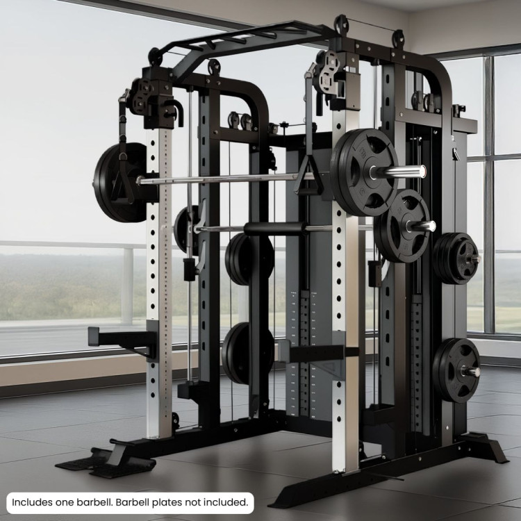 Powertrain 938B Multi-Function Smith Machine Gym Station 160KG Dual Weight Stack Power Rack Cable Heavy-Duty Steel Frame image 12