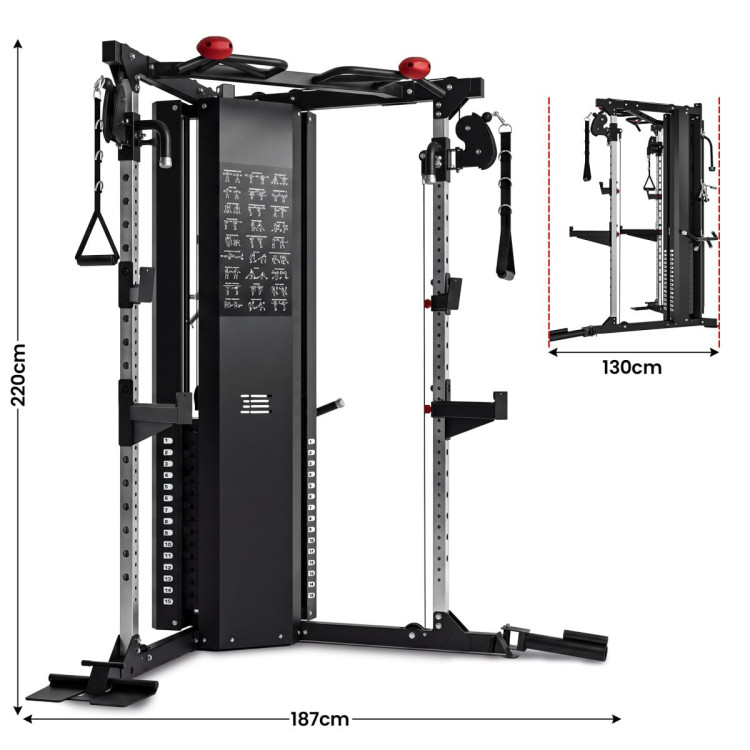 Powertrain Home Gym Station Functional Trainer Power Rack 136kg Weight Stack image 4