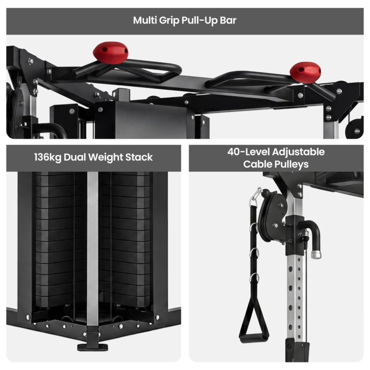 Powertrain Home Gym Station Functional Trainer Power Rack 136kg Weight Stack image 6