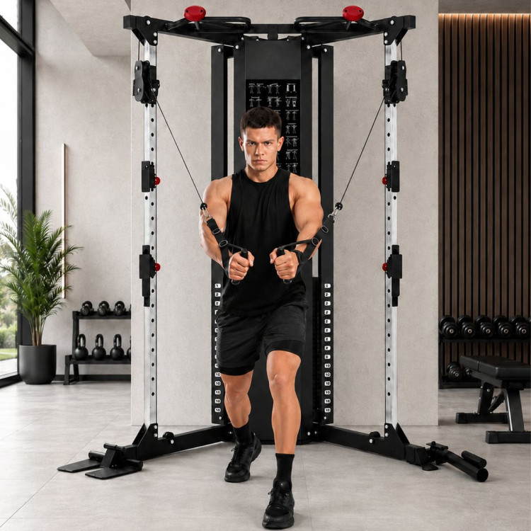 Powertrain Home Gym Station Functional Trainer Power Rack 136kg Weight Stack image 16