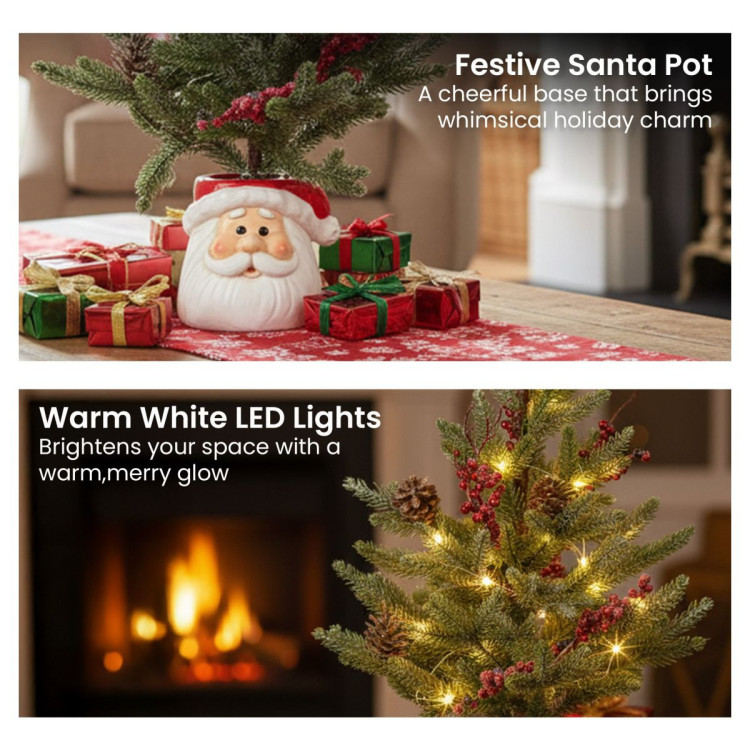 Christabelle Christmas Tree with Lights in Santa Pot - 55cm image 4