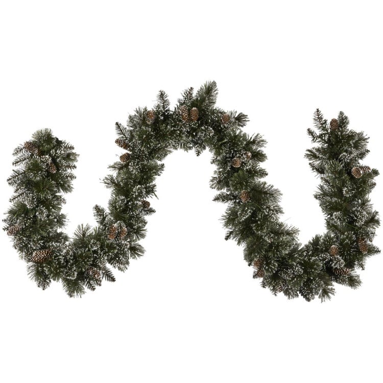Christabelle Premium 2.7m Christmas Garland Snow with LED Lights and Pine Cones Cashmere Tree Decoration Ornament image 5
