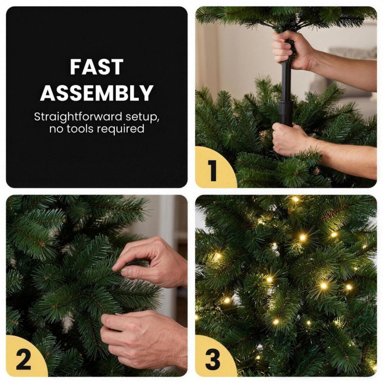 Christabelle 1.8m 6ft Lakeland Pine Christmas Tree Pre Lit Multi Function LED Artificial Indoor Xmas Decor Home image 9