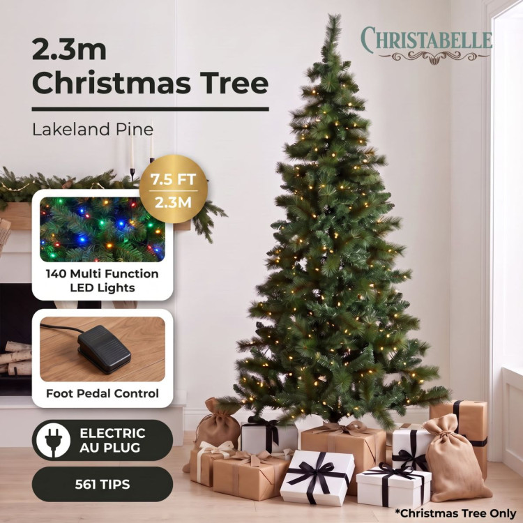 Christabelle 2.3m 7.5ft Lakeland Pine Christmas Tree Pre Lit Multi Function LED Artificial Indoor Xmas Decor Home image 3