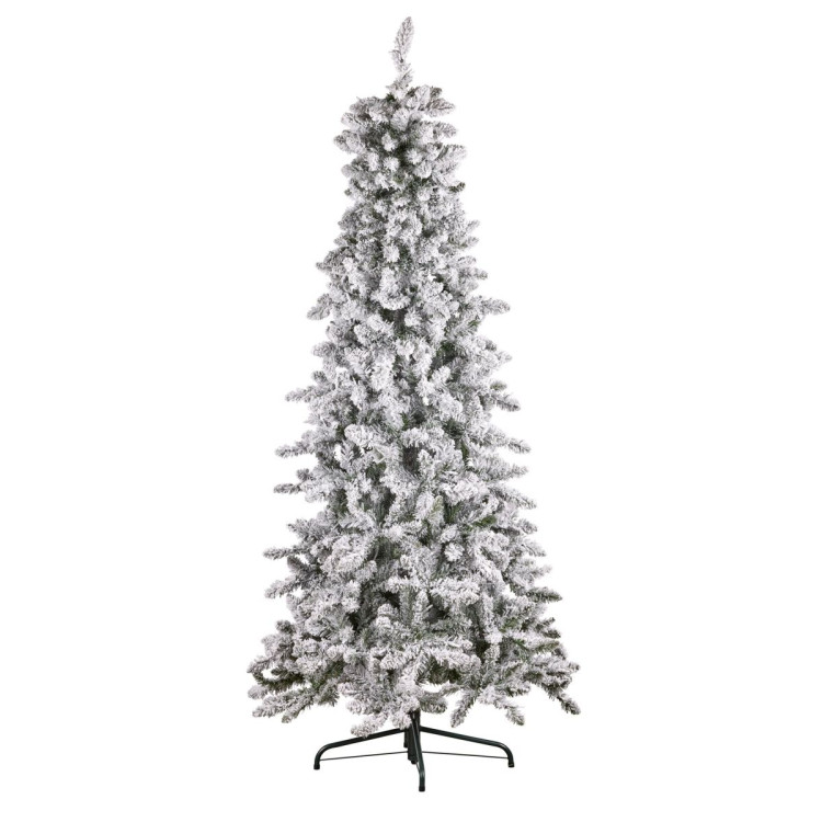7.5ft Christmas Tree with Lights- Snowy Norwegian Slimline image 3