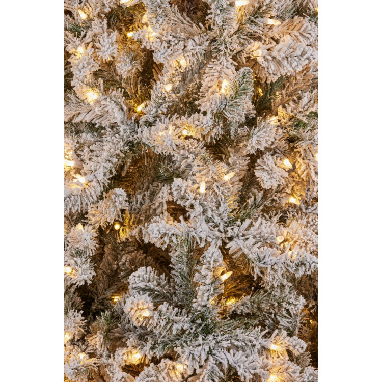 7.5ft Christmas Tree with Lights- Snowy Norwegian Slimline image 4