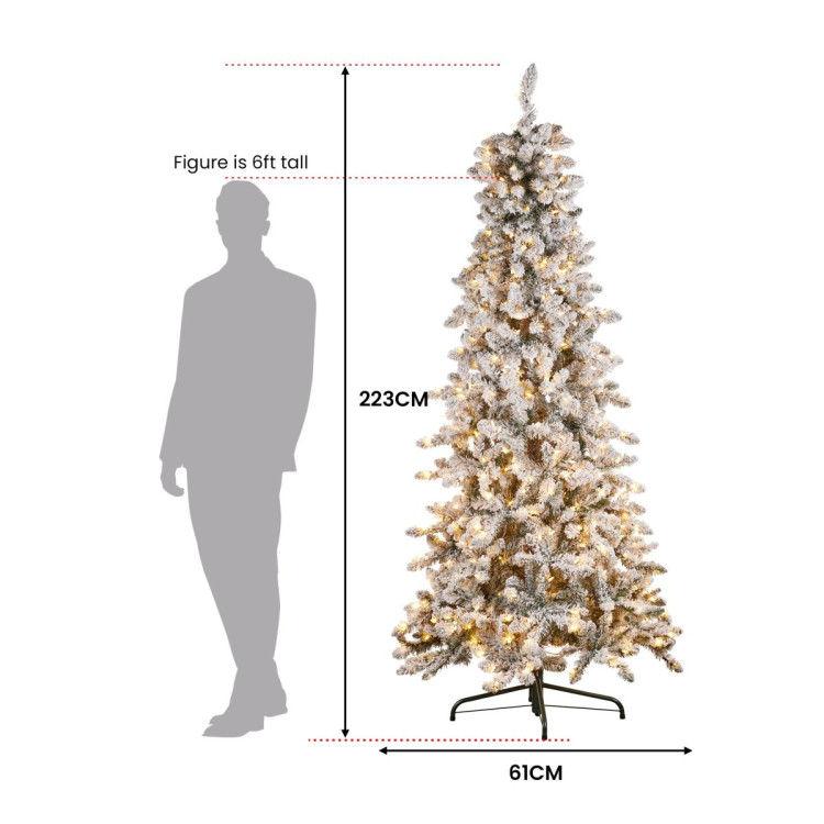 Christabelle 7.5ft Christmas Tree with Lights- Snowy Norwegian Slimline image 5