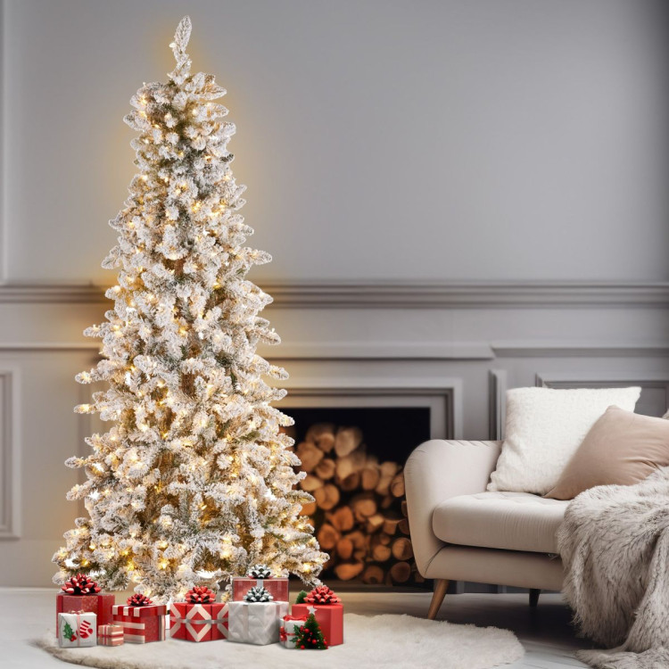 Christabelle 7.5ft Christmas Tree with Lights- Snowy Norwegian Slimline image 7