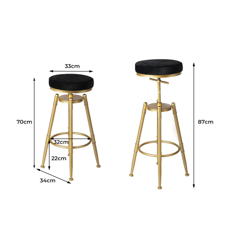 2x Bar Stools Kitchen Stool Chair Swivel Barstools Padded Seat image 4