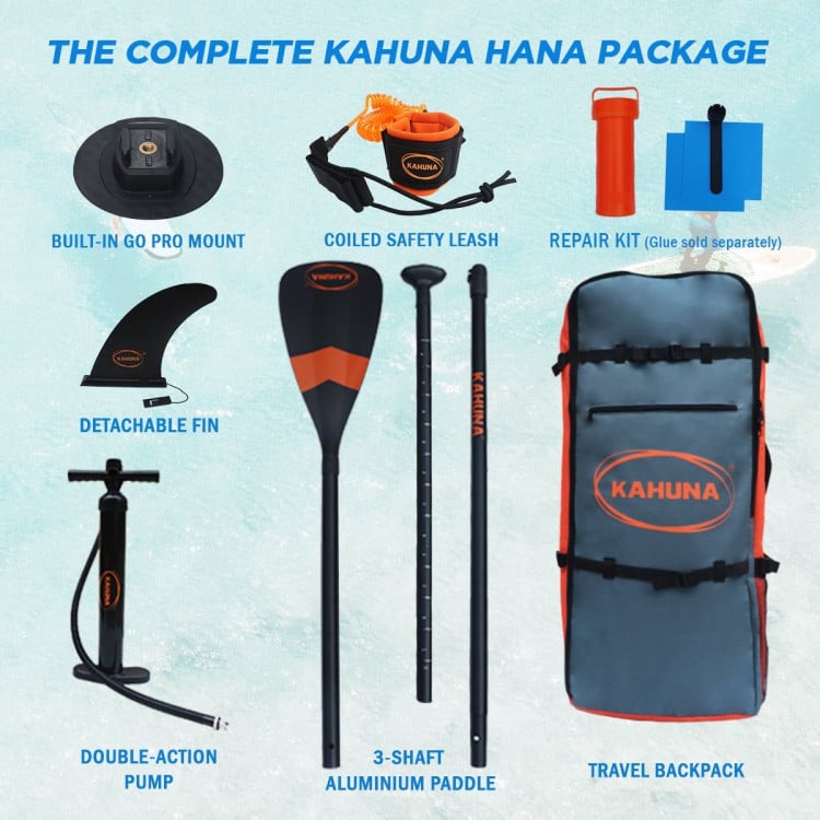 Kahuna Hana 10FT Inflatable Stand Up Paddle Board iSUP Package Adjustable Paddle, Pump, Backpack & Leash image 5
