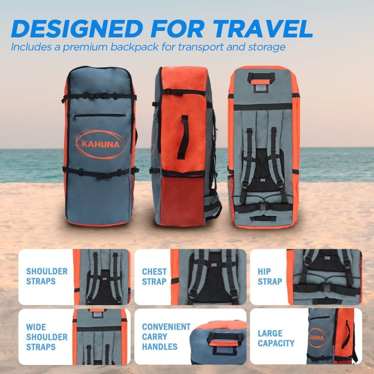 Kahuna Hana 10FT Inflatable Stand Up Paddle Board iSUP Package Adjustable Paddle, Pump, Backpack & Leash image 11