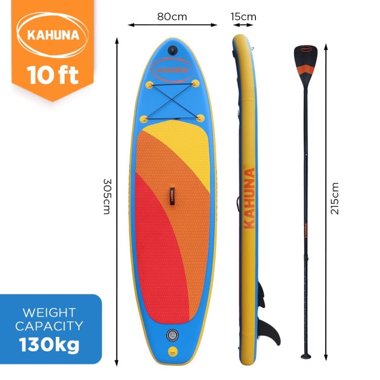 Kahuna Hana 10FT Inflatable Stand Up Paddle Board iSUP Package Adjustable Paddle, Pump, Backpack & Leash image 8