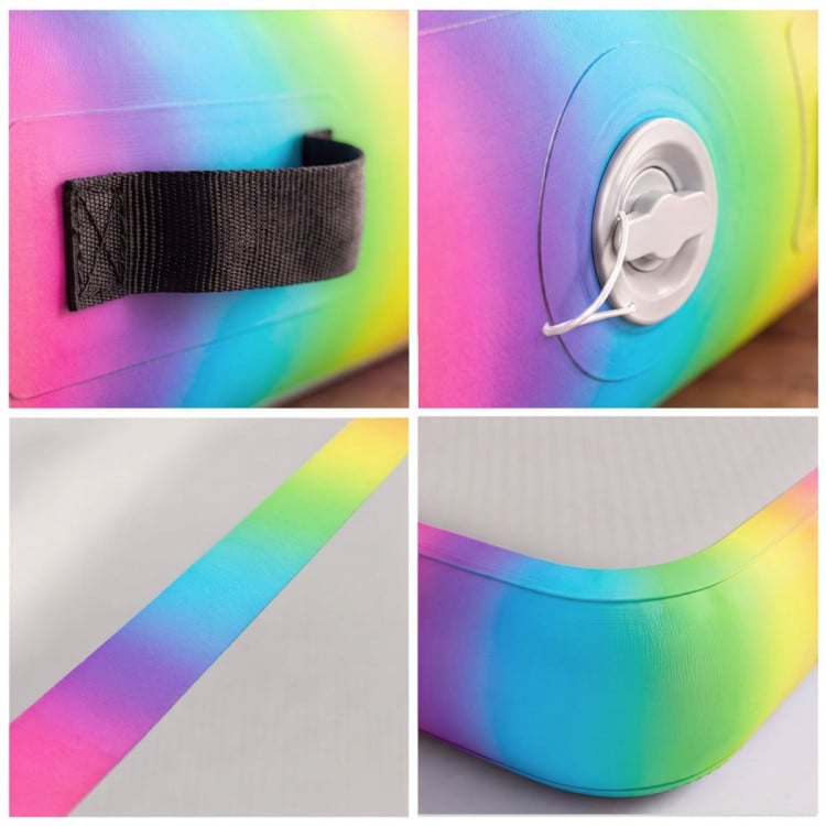 Powertrain 3m x 1m Inflatable Air Track 20cm Thick Gymnastics Exercise Tumbling Mat in Rainbow with Electric Pump image 5