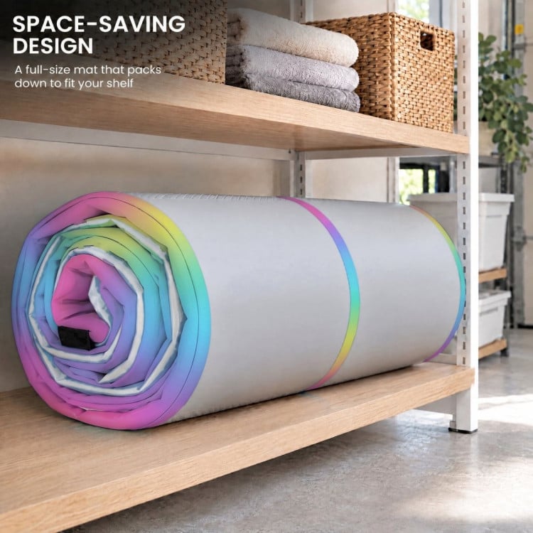 Powertrain 3m x 1m Inflatable Air Track 20cm Thick Gymnastics Exercise Tumbling Mat in Rainbow with Electric Pump image 12