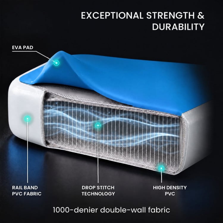 Powertrain 4m x 1m Inflatable Air Track 20cm Thick Gymnastics Exercise Tumbling Mat in Blue White with Electric Pump image 7