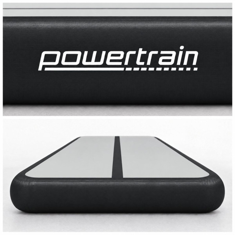 Powertrain 4m x 1m Inflatable Air Track 20cm Thick Gymnastics Exercise Tumbling Mat in Grey Black with Electric Pump image 6