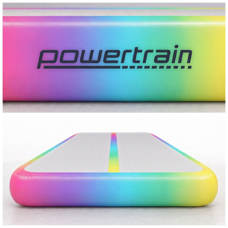 Powertrain 4m x 1m Inflatable Air Track 20cm Thick Gymnastics Exercise Tumbling Mat in Rainbow with Electric Pump image 6