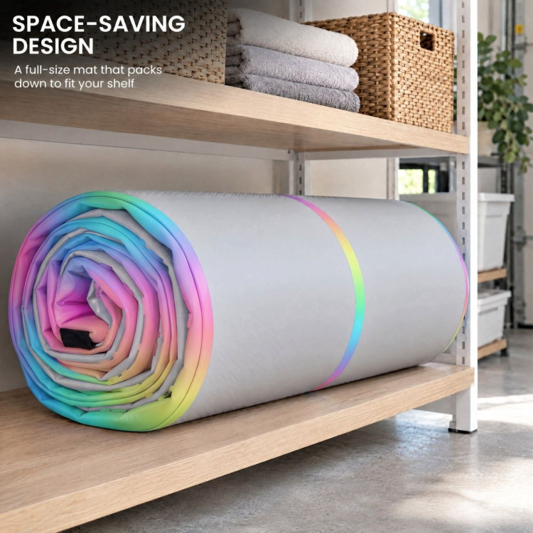 Powertrain 4m x 1m Inflatable Air Track 20cm Thick Gymnastics Exercise Tumbling Mat in Rainbow with Electric Pump image 12