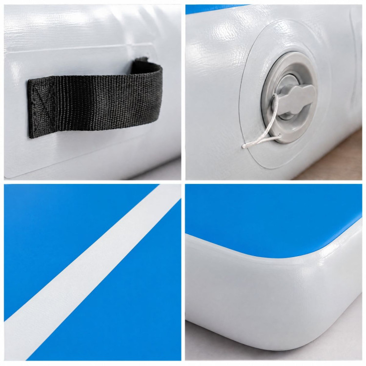 Powertrain 4m x 2m Inflatable Air Track 20cm Thick Gymnastics Exercise Tumbling Mat in Blue White with Electric Pump image 5