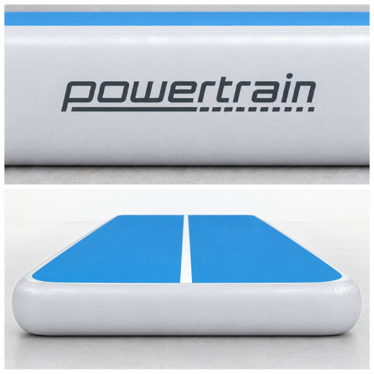 Powertrain 4m x 2m Inflatable Air Track 20cm Thick Gymnastics Exercise Tumbling Mat in Blue White with Electric Pump image 6