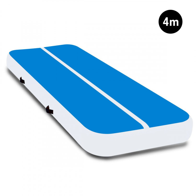 4m x 2m Airtrack Tumbling Mat Gymnastics Exercise Air Track Blue White image 2