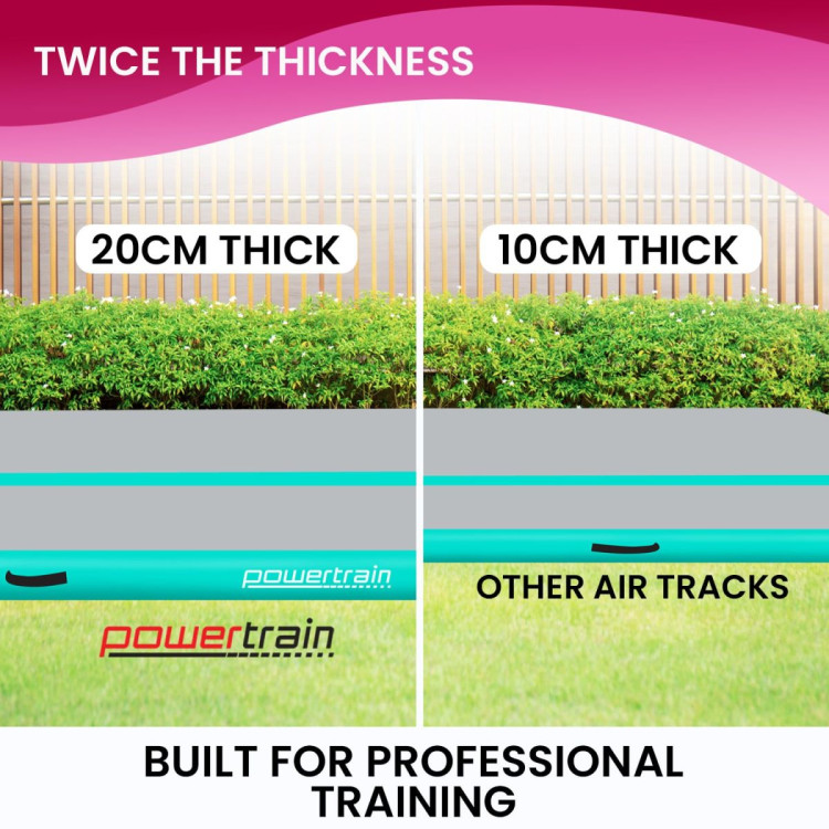 Powertrain 4m x 2m Airtrack Tumbling Mat Gymnastics Exercise Air Track with Pump image 8