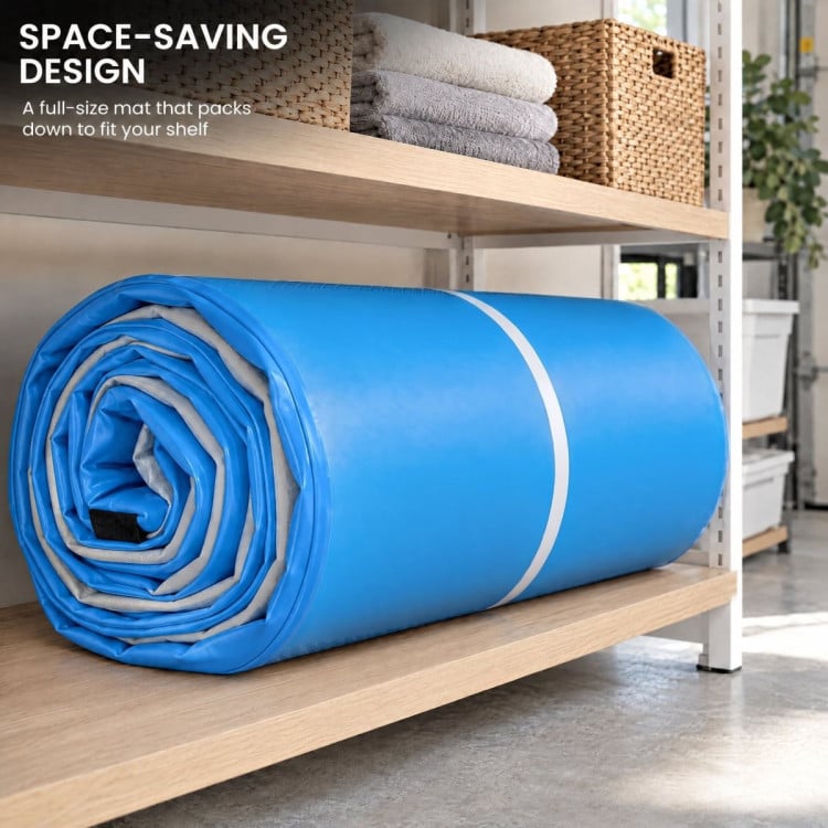 Powertrain 5m x 1m Inflatable Air Track 20cm Thick Gymnastics Exercise Tumbling Mat in Blue White with Electric Pump image 12