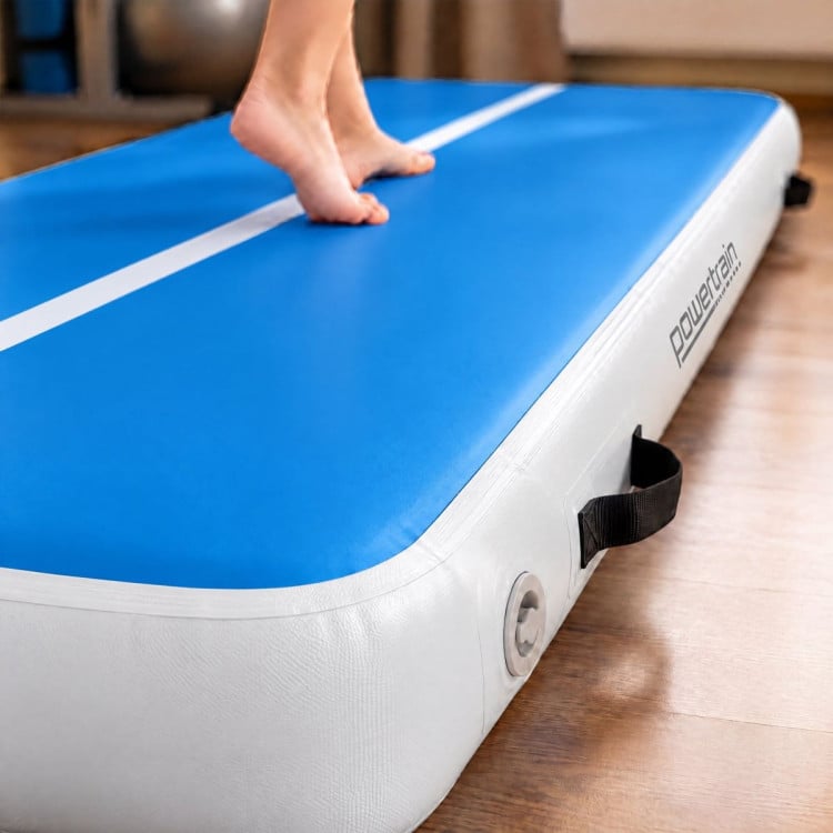Powertrain 5m x 1m Inflatable Air Track 20cm Thick Gymnastics Exercise Tumbling Mat in Blue White with Electric Pump image 14