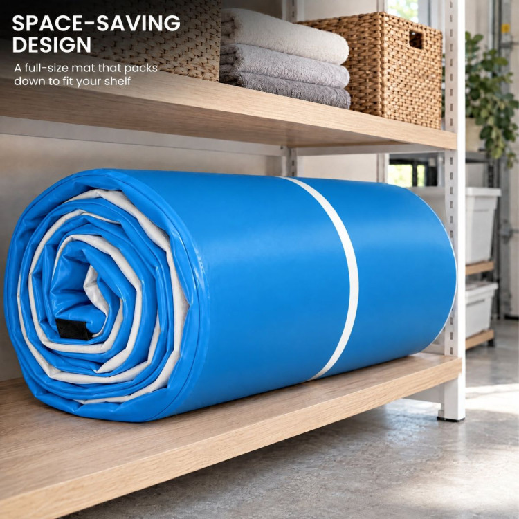Powertrain 6m x 1m Inflatable Air Track 20cm Thick Gymnastics Exercise Tumbling Mat in Blue White with Electric Pump image 12