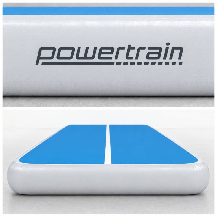 Powertrain 6m x 2m Inflatable Air Track 20cm Thick Gymnastics Exercise Tumbling Mat in Blue White with Electric Pump image 5