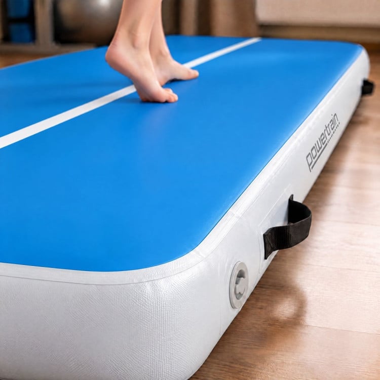 Powertrain 6m x 2m Inflatable Air Track 20cm Thick Gymnastics Exercise Tumbling Mat in Blue White with Electric Pump image 13