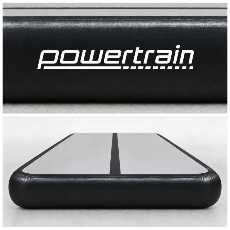 Powertrain 6m x 2m Inflatable Air Track 20cm Thick Gymnastics Exercise Tumbling Mat in Grey Black with Electric Pump image 6