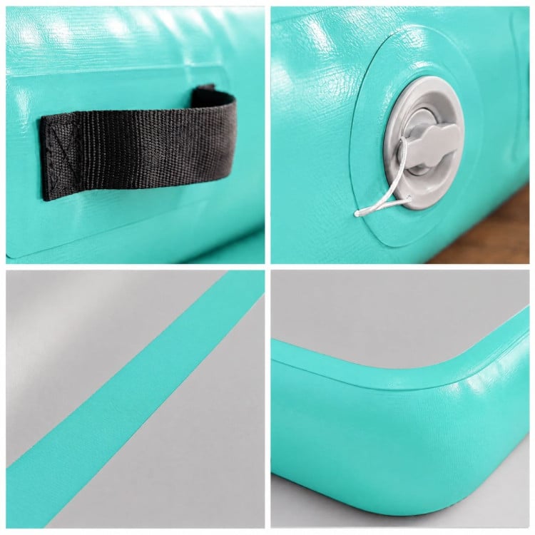 Powertrain 6m x 2m Inflatable Air Track 20cm Thick Gymnastics Exercise Tumbling Mat in Grey Green with Electric Pump image 5