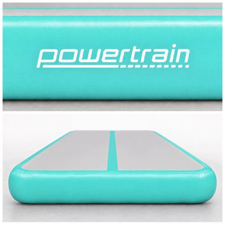 Powertrain 6m x 2m Inflatable Air Track 20cm Thick Gymnastics Exercise Tumbling Mat in Grey Green with Electric Pump image 6
