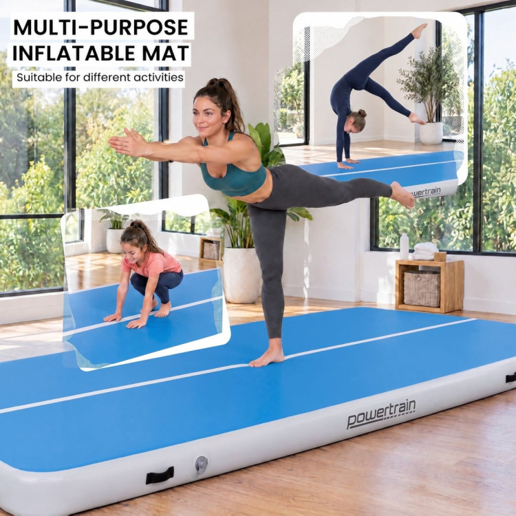 Powertrain 7m x 1m Inflatable Air Track 20cm Thick Gymnastics Exercise Tumbling Mat in Blue White with Electric Pump image 8