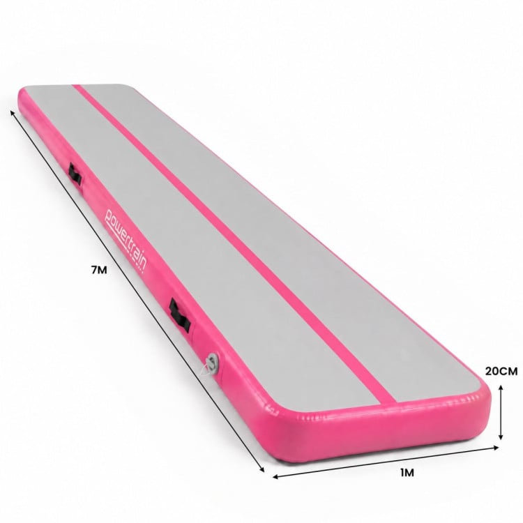 Powertrain 7m Airtrack Tumbling Mat Gymnastics Exercise 20cm Air Track with Pump image 4
