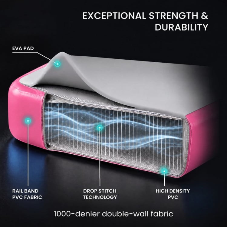 Powertrain 7m Airtrack Tumbling Mat Gymnastics Exercise 20cm Air Track with Pump image 7