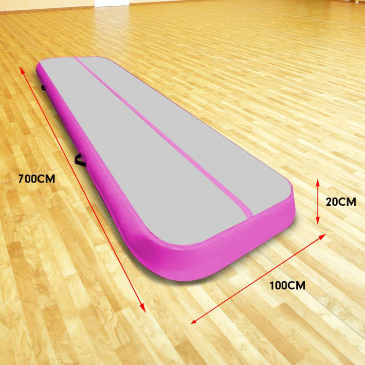 7m Airtrack Tumbling Mat Gymnastics Exercise 20cm Air Track Grey Pink image 3