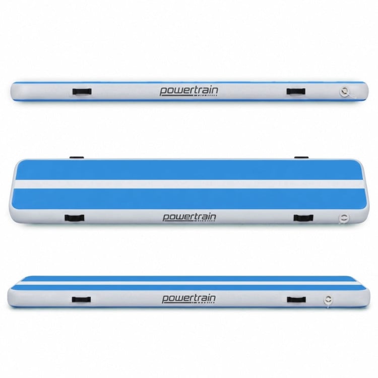 Powertrain 8m x 1m Inflatable Air Track 20cm Thick Gymnastics Exercise Tumbling Mat in Blue White with Electric Pump image 17