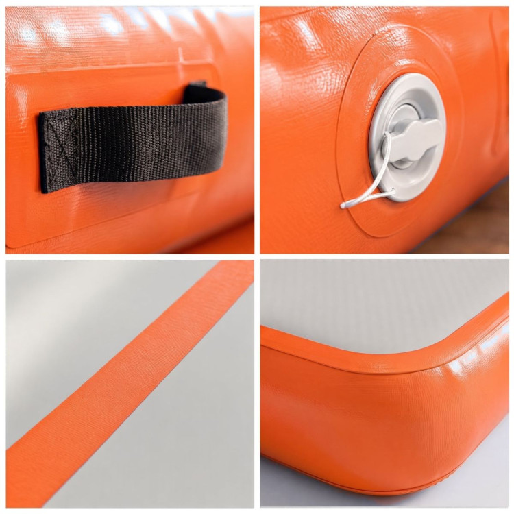 Powertrain 3m x 1m Inflatable Air Track 20cm Thick Gymnastics Exercise Tumbling Mat in Grey Orange with Electric Pump image 5