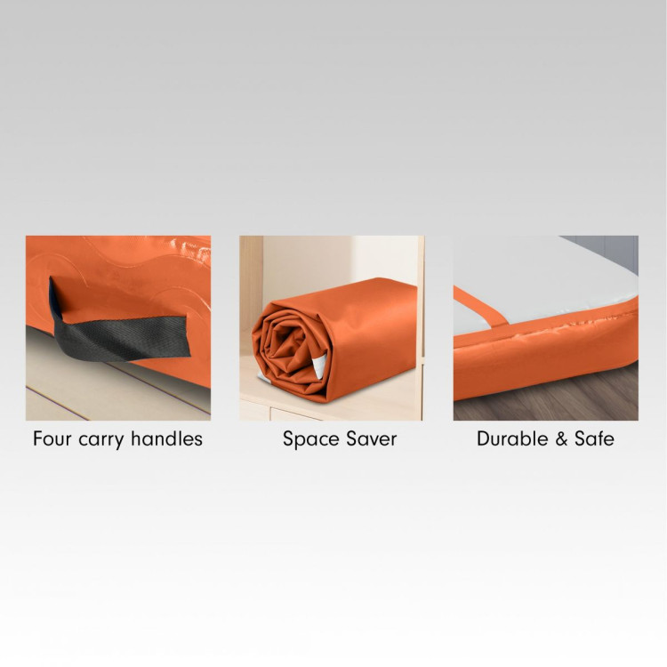 3m x 1m Air Track Inflatable Tumbling Mat Gymnastics - Orange Grey image 5