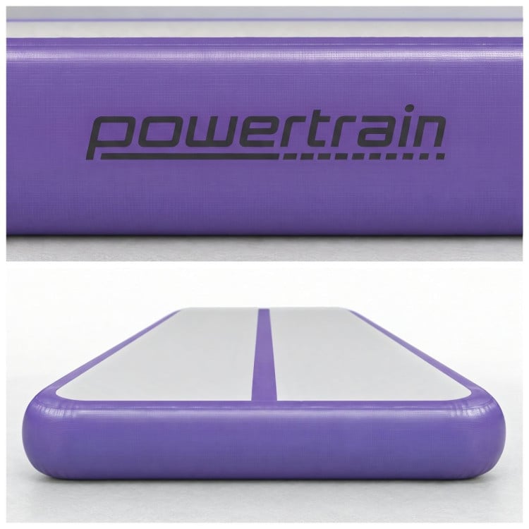 Powertrain 3m x 1m Inflatable Air Track 20cm Thick Gymnastics Exercise Tumbling Mat in Grey Purple with Electric Pump image 6