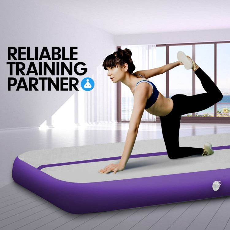 3m x 1m Air Track Inflatable Tumbling Mat Gymnastics - Purple Grey image 11