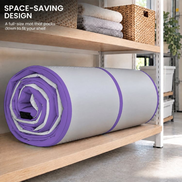 Powertrain 3m x 1m Inflatable Air Track 20cm Thick Gymnastics Exercise Tumbling Mat in Grey Purple with Electric Pump image 12