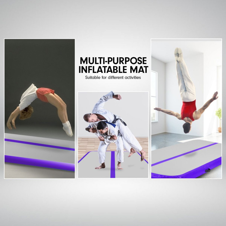 3m x 1m Air Track Inflatable Tumbling Mat Gymnastics - Purple Grey image 8