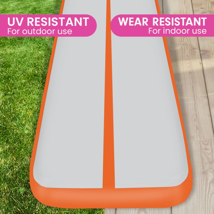 4m x 1m Air Track Inflatable Gymnastics Tumbling Mat - Orange image 11