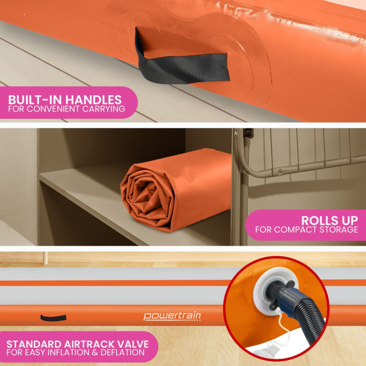 4m x 1m Air Track Inflatable Gymnastics Tumbling Mat - Orange image 10