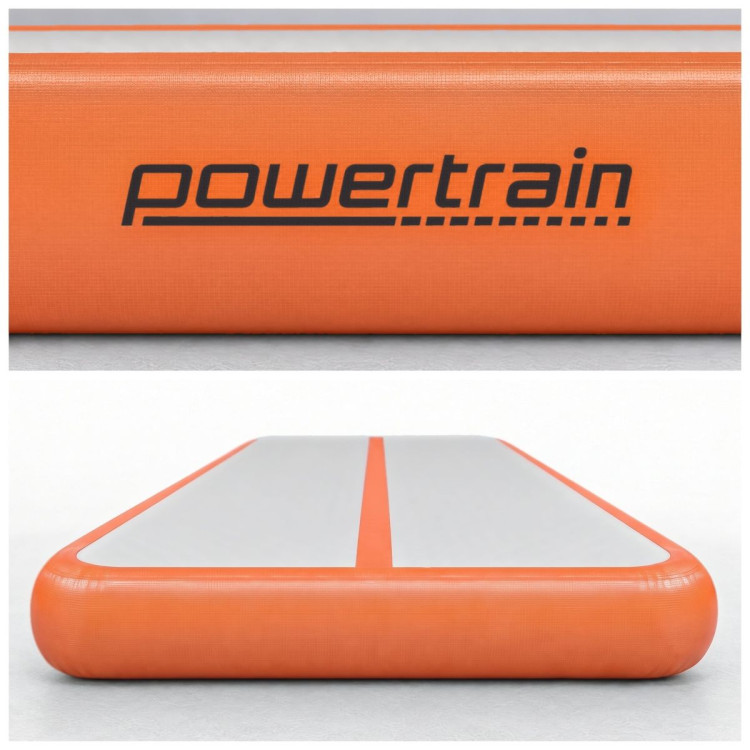 Powertrain 5m x 1m Inflatable Air Track 20cm Thick Gymnastics Exercise Tumbling Mat in Grey Orange with Electric Pump image 6