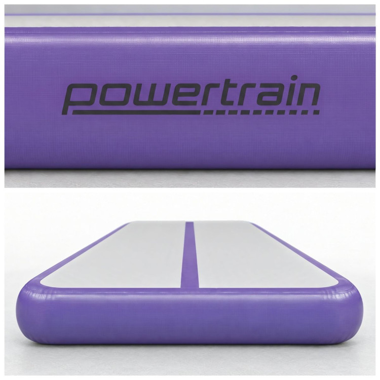 Powertrain 5m x 1m Inflatable Air Track 20cm Thick Gymnastics Exercise Tumbling Mat in Grey Purple with Electric Pump image 6