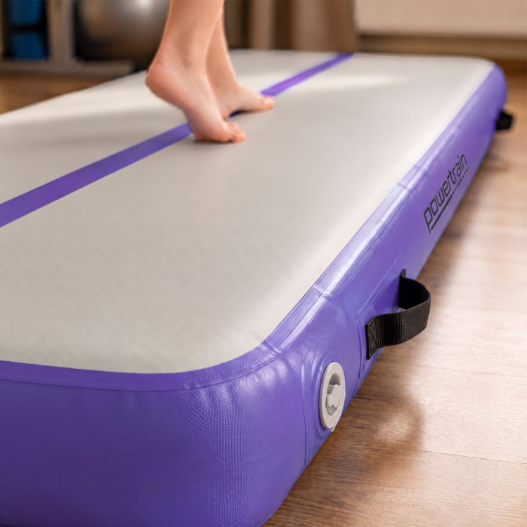Powertrain 5m x 1m Inflatable Air Track 20cm Thick Gymnastics Exercise Tumbling Mat in Grey Purple with Electric Pump image 14